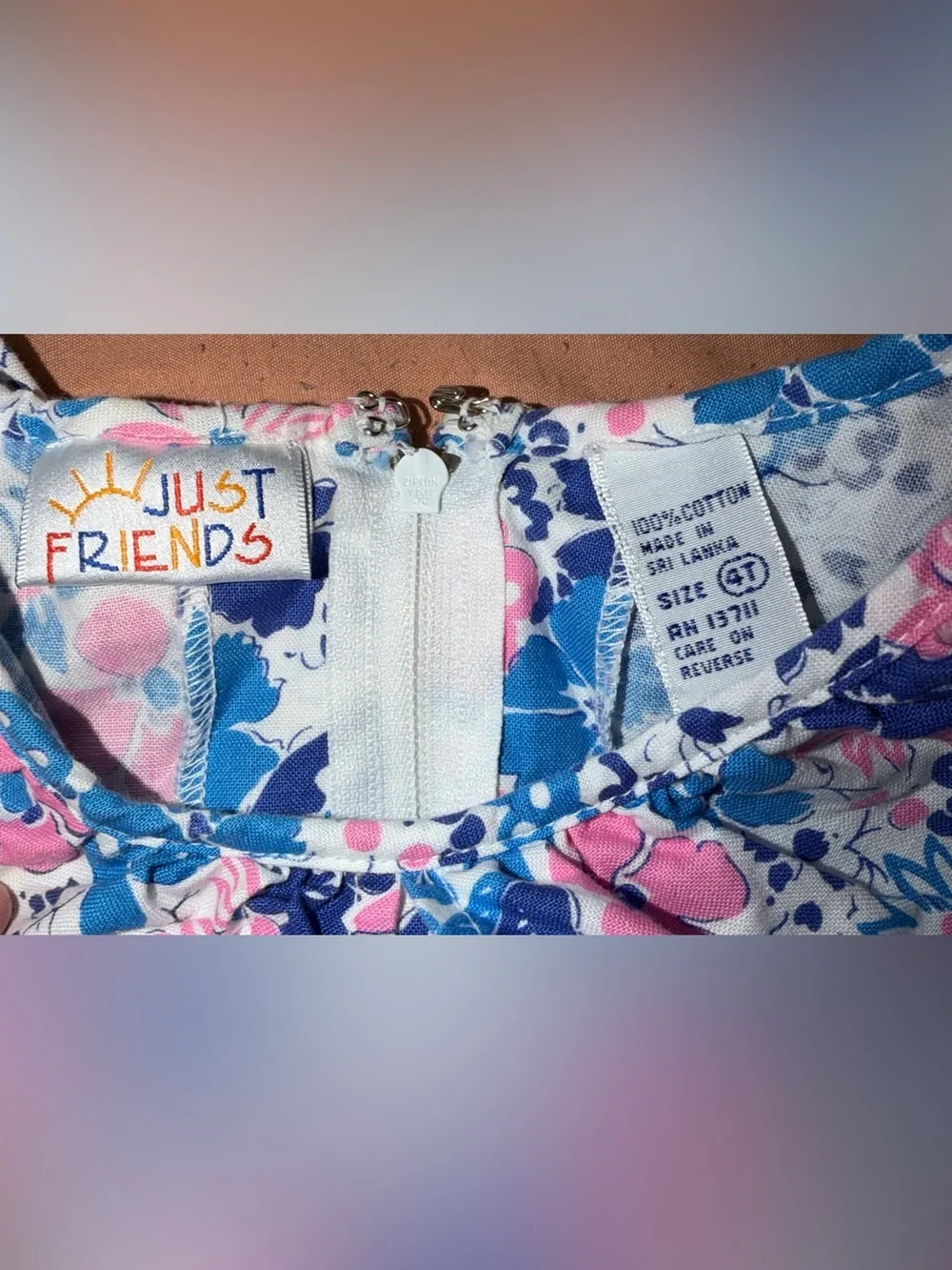 Vintage Just Friends Girls Floral Bubble Romper Size 4T